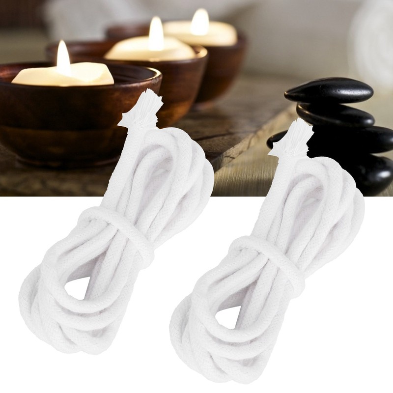 2pcs Candle Wicks Good Oil Absorbency Combustion Durable Braid Cotton