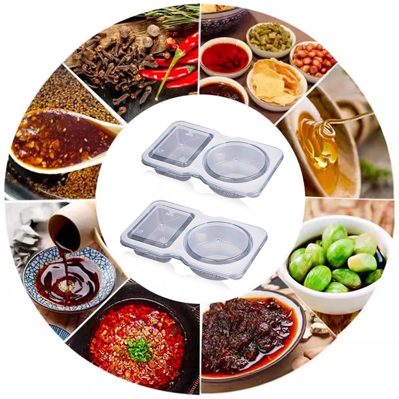 10Pcs Reusable Snack Pack Containers,Reusable Snack Pots with Lids, Double