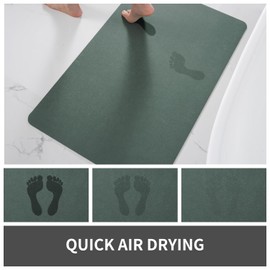 MontVoo Bath Mat Rug for Bathroom-Bathroom Mat Bathroom Rug Non Slip Absorbent Quick Dry Bathmat Shower Mats-Bathroom Floor Mats in Front of Bathtub Sink Washroom Mat DarkGreen 61x91CM