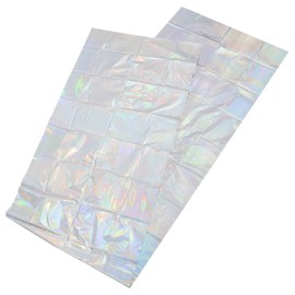 STOBAZA Shiny Foil Table Cover Iridescent Disposable Tablecloth for Birthday Wedding and Party Supplies Rainbow Film Decoration for Events and Celebrations