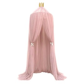 SEAFRONT Mosquito Net Bed Canopy Dome Mosquito Net Hanging Canopy Bed Curtains Summer Net Cover Girls Bed Decor (Pink)