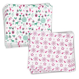 Wax Paper Christmas, Pack of 100 Wax Paper for Food, Christmas, Sandwich Wrap Paper, Christmas Paper for Delicate, Bakery, Sandwiches and Fried Food