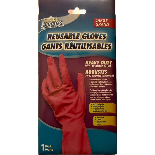Ladies Pink Heavy Duty Reusable Cleaning Gloves