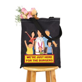 CMNIM B Burgers TV Show Merchandise Gift We’re Just Here for The Burgers Tote Bag Family Shoulder Cartoon Lover Gift