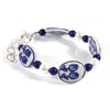 Style ARThouse Tulip Time Dutch Blue Delft Porcelain Bracelet, Adjustable