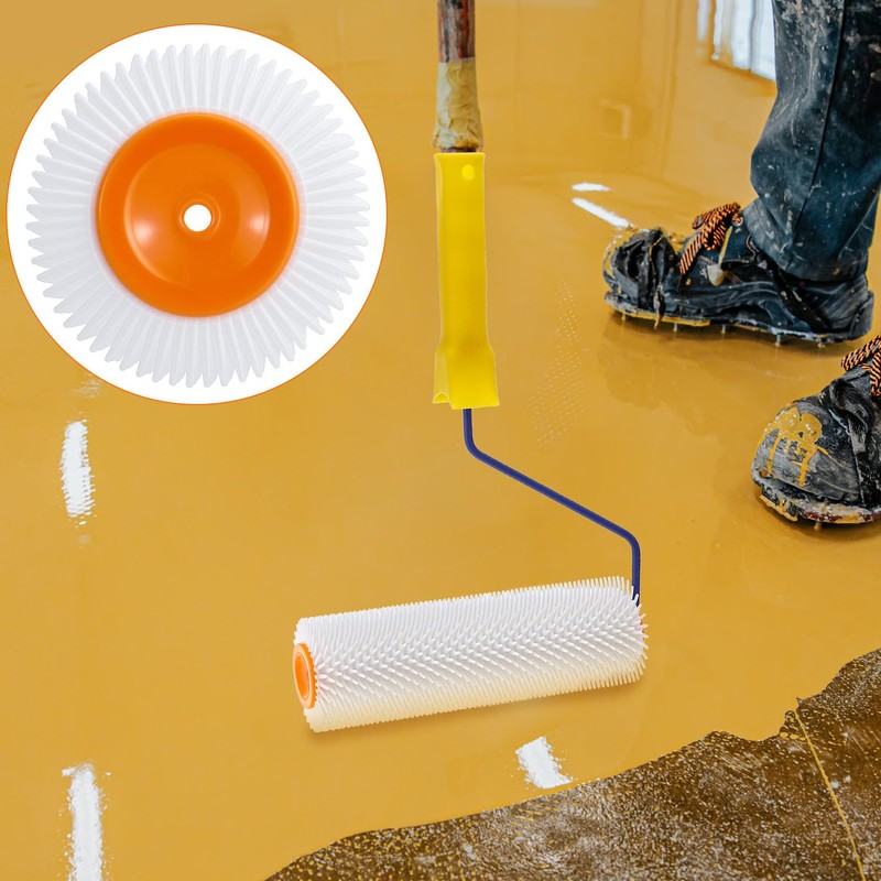 QWORK Self-Levelling Cement Tool Kit, Floor Construction Roller Spike Shoes,