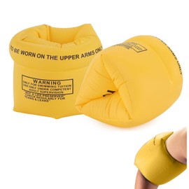 Swim Ring, Arm Ring, Arm Float, Swimming Practice Equipment, Safe Arm Float Sleeves, Swimming Aid for Kids, Adult Arm Float, Arm Helper for Safe Swimming, Unisex, Set of 2 (Yellow)