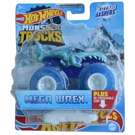 Hot Wheels Monster Trucks Mega Wrex, Blizzard Bashers Re-Crushable Car