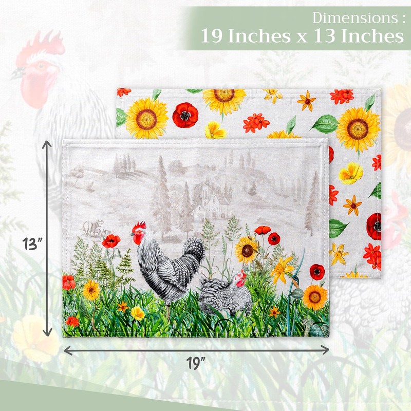 Maison d' Hermine Basse Cour 100% Cotton Set of 4