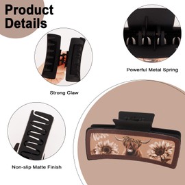 Amariver Western Hair Clips for Women 4pcs Western Claw Clips for Country Girls Large Leather Hair Clip Western Cowgirl Stuff Hair Accessories for Women Girls