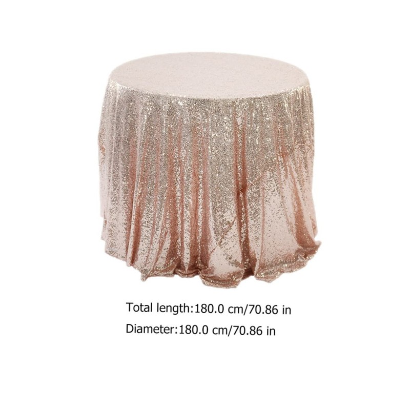 LIFKOME 1pc Rose Gold Sequin Tablecloth Decorative Table Cover for