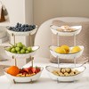YYW 3 Tier Fruit Bowl for Kitchen Counter, White Ceramic