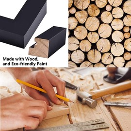 AEVETE 5x7 Picture Frames Black 4 pack Made of Natural Solid Wood Display Photos 5x7 4x6, Both Vertical and Horizontal Supported