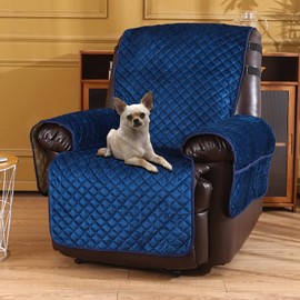 LUFEIJIASHI Velvet Recliner Covers Non-Slip Waterproof Large Recliner Chair Covers for Leather Chairs Reversible Recliner Sofa Cover for Living Room Recliner Furniture Protectors for Dog Pets 28"