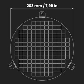 Repa Market 8" Inch / Ø200 mm Galvanized Steel Round Crawl Space Vent Grid - Inlet Outlet Ventilation Guard - Universal Metal Air Supply Exhaust Protection Mesh - Durable Duct Grille