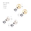 Krstudent 2 Pairs Real Pearl Earrings for Women， Pearl Crystal