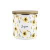 Purely Home Yellow Sunflowers Sugar Storage Canister - White Metal