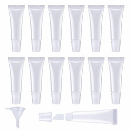 Erewa 12Pcs 8ml Clear Empty Tubes Refillable Containers for DIY Lip Gloss Balm & Travel Toiletries