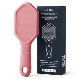 SILKLE Silicone Foot Callus Remover - Nano Glass Foot File for Dead Skin and Cracked Heels - Callus Remover for Feet & Hard Skin - Ergonomic Foot Scrubber & Exfoliator for Soft, Smooth Feet - Pink