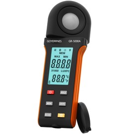 GOYERRNES Illuminance Light Meter, Digital Lux Foot Candles Meter 0.1~400,000 Lux (0.1~40,000 FC) with 270º Rotatable Detector, Lumen Meter Luxmeter for Plants LED Lights Indoor Outdoor