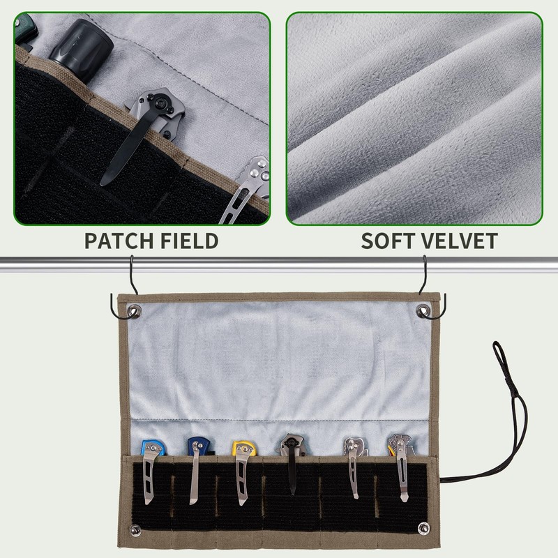 Baizoy Pocket Knife Display Bag,6 Slots with Pocket Knives, Folding
