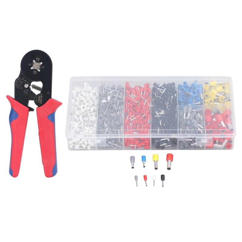 1800Pcs/Set Ferrule Crimping Tool Kit AWG 23‑7 Crimper Plier with