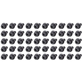 sourcing map M3 x 8mm Carbon Steel Phillips Pan Head Machine Screws Bolts Combine with Spring Washer and Plain Washers 50pcs