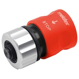 Meister Hose Connector 12.7 mm (1/2 Inch) - Integrated Water Stop - Made of Aluminium - With Soft Touch Surface - Waterproof / Connector / Hose Connection / Hose Coupling / 9924840, Grey/Green