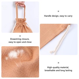 HSOFTIFY 2 Pcs Drawstring Gift Bags with Handle 13x9.8 Inches Reusable Fabric Cloth Presents Sacks for Birthday, Wedding, Anniversary, Party, Christmas (Orange)