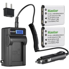 Kastar 2-Pack Battery and LCD AC Charger Compatible with Praktica Luxmedia 3-Oct, 4-Dec, 12-Z, 12-Z4, 12-Z4TS, 12-Z5, 14-04, 14-Z4, 14-Z4TS, 14-Z50, 14-Z50S, 14-Z51, 14-Z80, 14-Z80S, 16-Z51