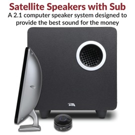 Cyber Acoustics CA-3610 2.1 Multimedia Speaker System with Subwoofer, Perfect Computer Speakers for PC or Mac, Great for Music, Movies, and Gaming