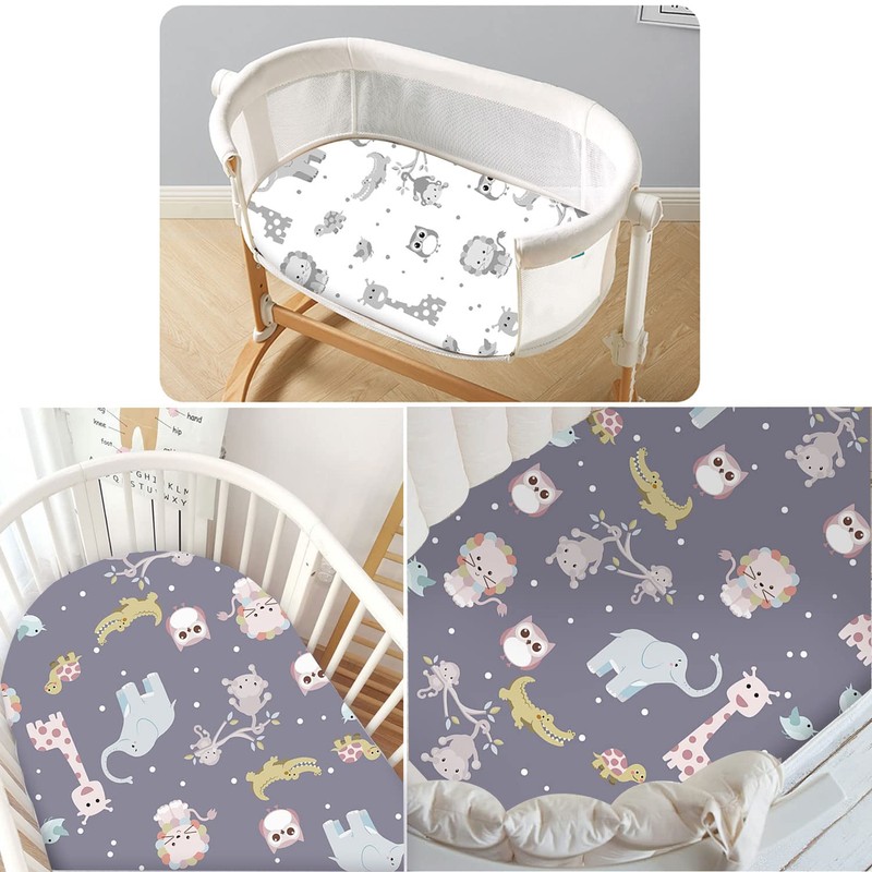 JMITHA Baby Mattress Protector, Fitted Sheets, Set of 3 Fitted