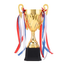 SINGOMON 24cm Gold Trophy Cup 9.4 Inch Metal Award Trophy Cup for Sports, Competitions, Prizes (Gold)