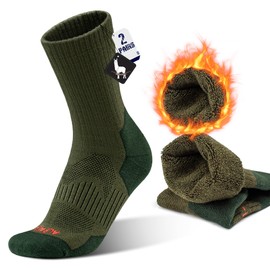 MAGISDU Alpaca Thermal Ski Crew Socks for Men Unisex 2 Pairs Compression Hiking Wool Boot Socks Thick Warm Winter Walking Running Anti Blister Size 3-15