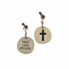 Natural Life Cross Pray. Love. Believe. Junk Market Charm