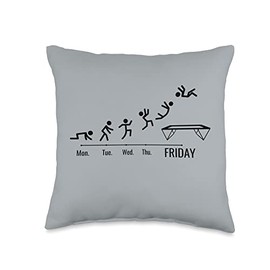 Weekend fitness gymnastics trampolining sport TRAMPOLINE Throw Pillow