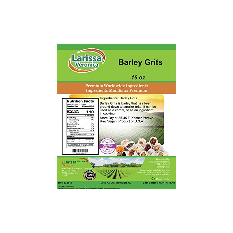 Barley Grits (16 oz, ZIN: 524845) - 2 Pack