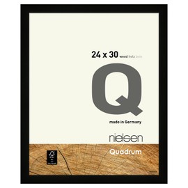 nielsen Black Wooden Photo Frame 24 x 30 cm Portrait & Landscape Hanging Real Glass Quadrum