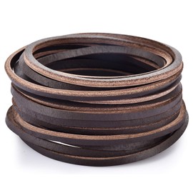 TeeLiy 3MM Flat Genuine Leather Cord - Natural Leather Lacing - Strip Cord Braiding String for Jewelry Making Shoe Lace Braided Bracelets Necklaces Handbags Knife Sheaths Chocolate (5Yards)