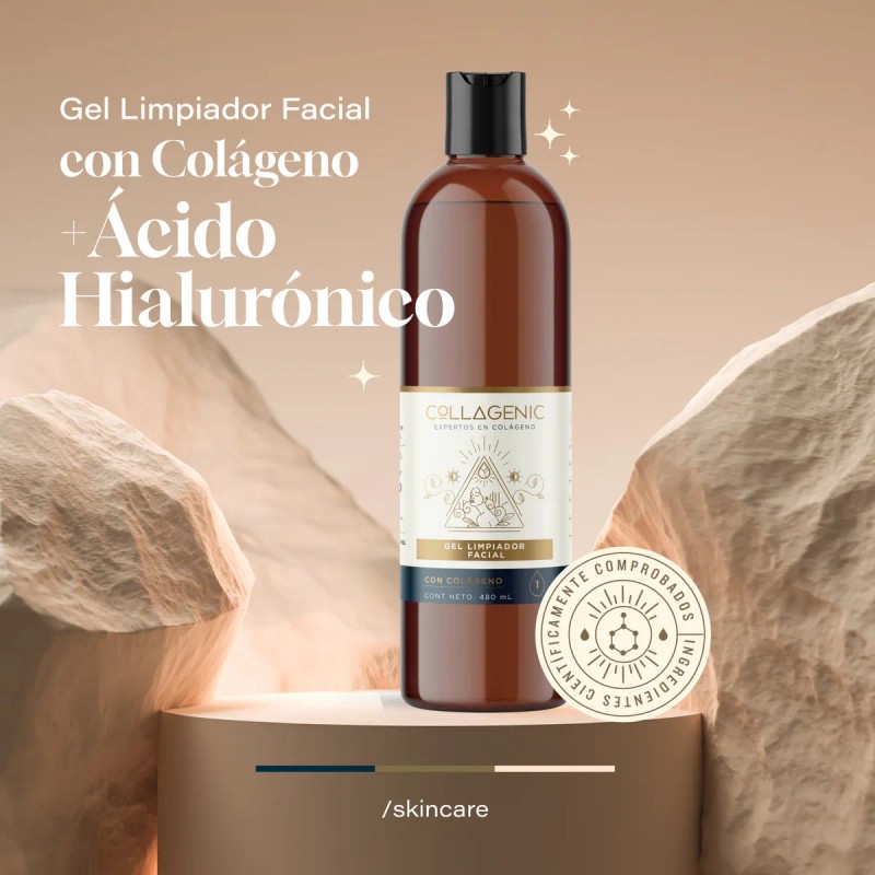 Gel Limpiador Facial 480 ml Colágeno + Vitamina C +