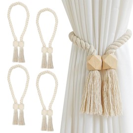 4 Pieces Magnetic Curtain Tiebacks,60 cm Magnet Curtain Tie Backs