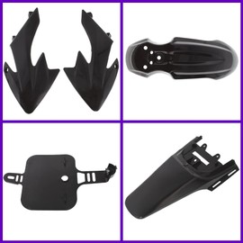 Motorcycle Plastic Fairing Body Work Kit Set 7 piece Replacement for Honda XR50 CRF50 SDG SSR 107cc 125cc Dirt Pit Bike Black