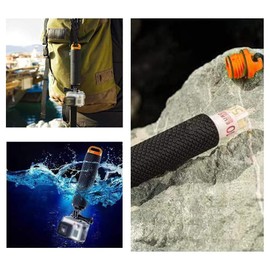 Floating Selfie Stick Bobber for GOPRO Universal Buoy for Sports Cameras Orange - Black