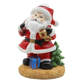 Facon 5-1/2'' Handcrafted Resin Christmas Santa Figurine, with RGB Projector Light and Switch, Rechargeable Battery Operated Flashing Night Light, Christmas & Holiday Decor