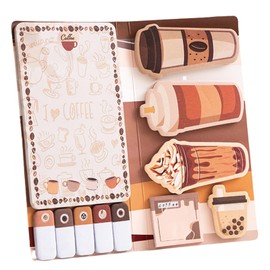 Cute Sticky Notes Set, Cartoon Coffee Sticky Memo Pads, 440 Sheets Kawaii Small Self-Stick Memo Note Pads Divider Tabs Bundle Writing Memo Pad Back to School Office Supplies (Coffee)
