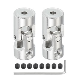 PATIKIL Rotatable Universal Steering Shaft 3mm to 5mm Inner Dia, 2 Pcs U Joint Shaft Coupling U Joints Coupler Connector Accessories with M4 Screws for Motor Model Robots