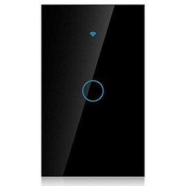Sonew WiFi Interruptor de Pantalla táctil, Interruptor Remoto con Teclas táctiles Altamente sensibles, Adecuado para AC de 1 vías(Negro)