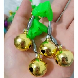 ZYLPYQ 8Pcs/Set Fishing Rod Alarm Dual Alert Bells,Green Clip Brass Alarm Bell，Pole Bell