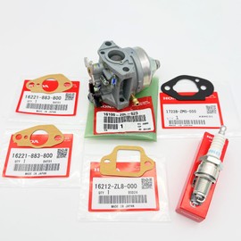 New Genuine Carburetor 16100-Z0L-023 (BB62W C) w Genuine Gaskets and Genuine Spark Plug for Honda GCV160 Hrb216 Hrr216 Hrs216 Hrt216