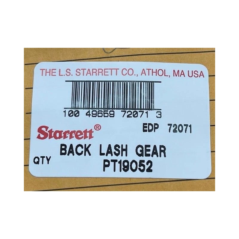 Starrett PT19052 Anti-Backlash Gear ONLY for 120-6 Dial Calipers